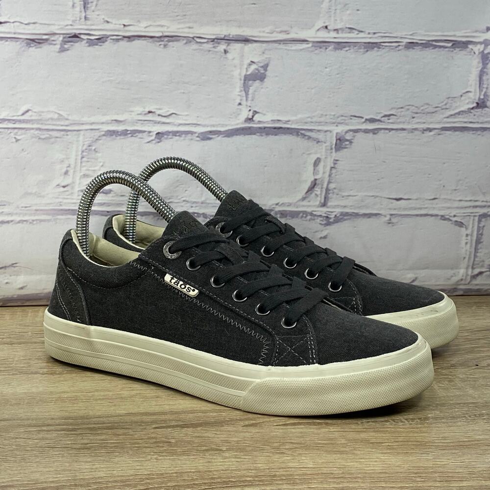 Taos Plim Soul Canvas Sneakers Women's Size 8 Charcoal Casual Lace Up Shoes